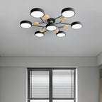 Modern LED-taklampa med flera armar, halvt infälld