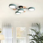 Modern LED-taklampa med flera armar, halvt infälld