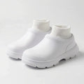 Slip-on-træsko med strikket manchet ved anklen