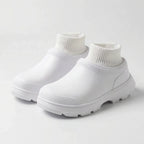 Slip-on-træsko med strikket manchet ved anklen