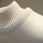 Slip-on-træsko med strikket manchet ved anklen