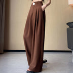 Women's High-Waist Pleated Wide-Leg Trousers