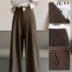 Women's High-Waist Pleated Wide-Leg Trousers