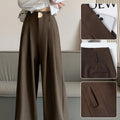 Women's High-Waist Pleated Wide-Leg Trousers