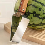 Vandmelon- og frugtskærer i rustfrit stål med træhåndtag