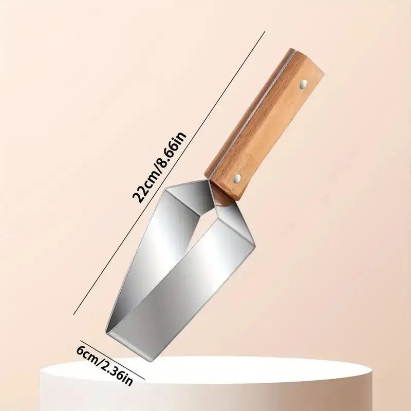 Vandmelon- og frugtskærer i rustfrit stål med træhåndtag