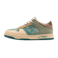 Sneakers basse con lacci e stampa floreale