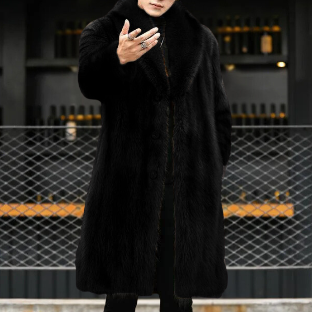 Men's Long Faux Fur Coat