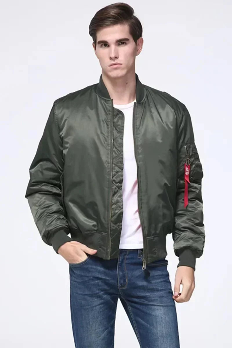 Men's Classic Zip-Up Bomber Jacket