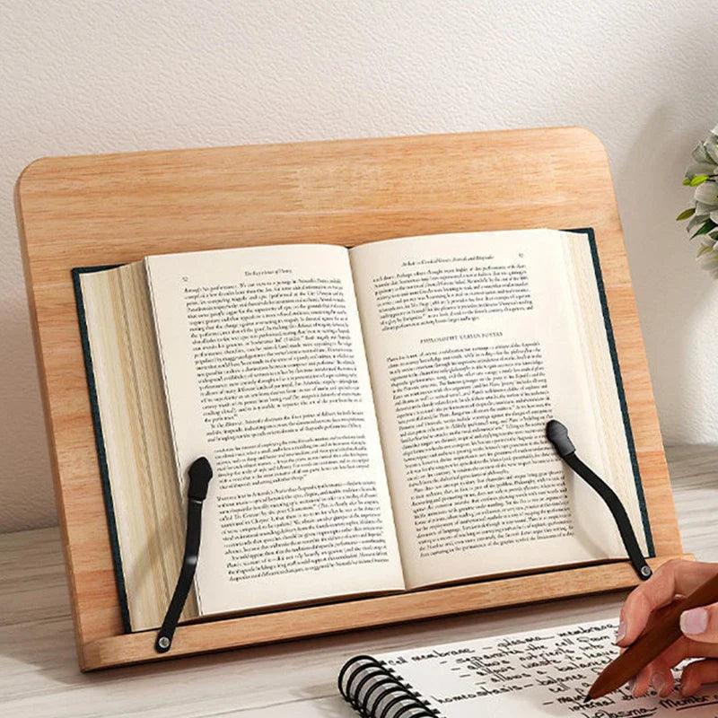 Pupitre de lecture en bois avec supports de pages