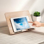 Pupitre de lecture en bois avec supports de pages