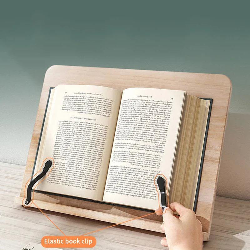 Pupitre de lecture en bois avec supports de pages
