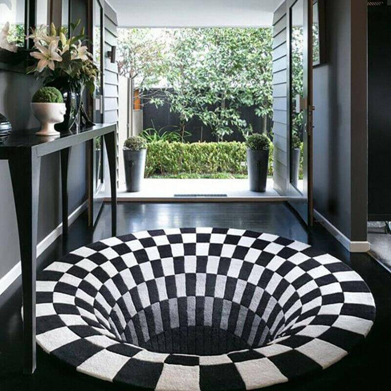 Vortex rundt tæppe med 3D-optisk illusion