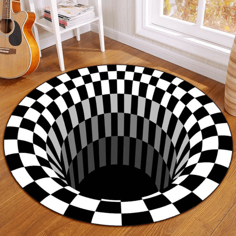 Vortex rundt tæppe med 3D-optisk illusion