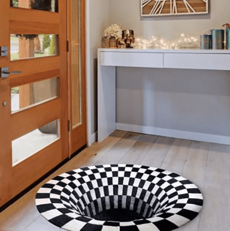 Vortex rundt tæppe med 3D-optisk illusion