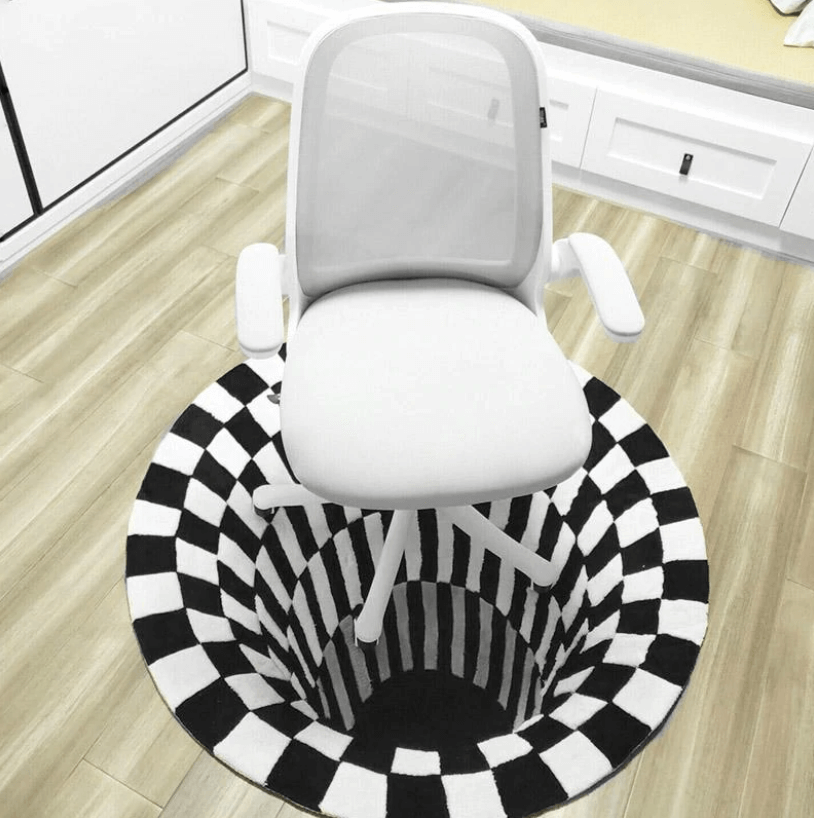 Vortex rundt tæppe med 3D-optisk illusion
