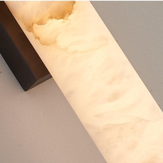 Cylindrical Wall Sconce with Marble-Effect Shade
