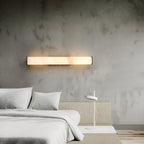 Cylindrical Wall Sconce with Marble-Effect Shade