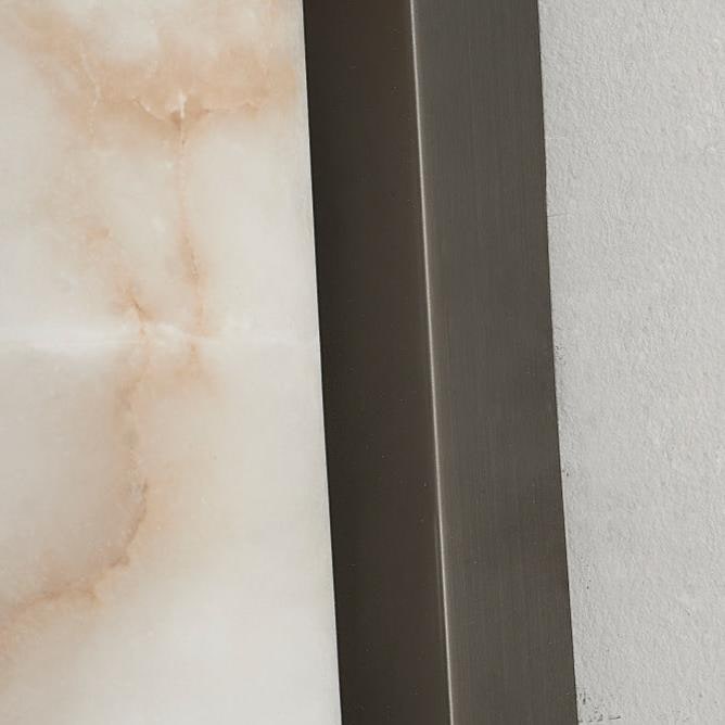 Cylindrical Wall Sconce with Marble-Effect Shade