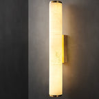 Cylindrical Wall Sconce with Marble-Effect Shade