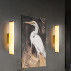 Cylindrical Wall Sconce with Marble-Effect Shade