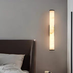 Cylindrical Wall Sconce with Marble-Effect Shade