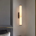 Cylindrical Wall Sconce with Marble-Effect Shade