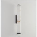 Cylindrical Wall Sconce with Marble-Effect Shade