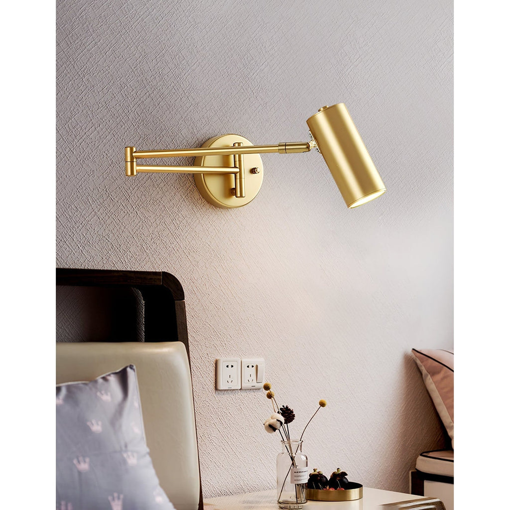 Aplique de pared con brazo oscilante ajustable