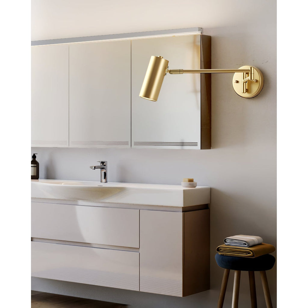 Aplique de pared con brazo oscilante ajustable