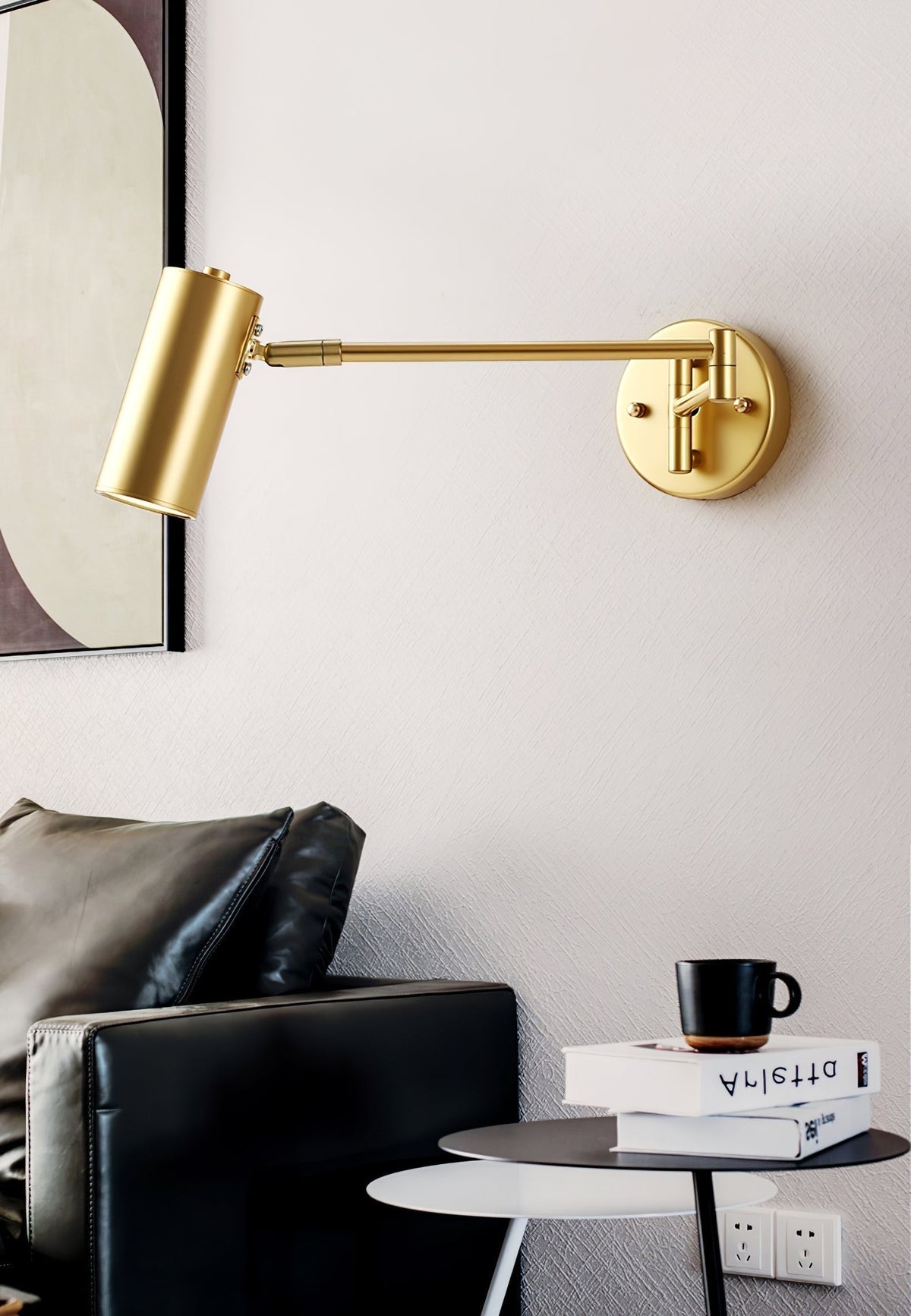 Aplique de pared con brazo oscilante ajustable