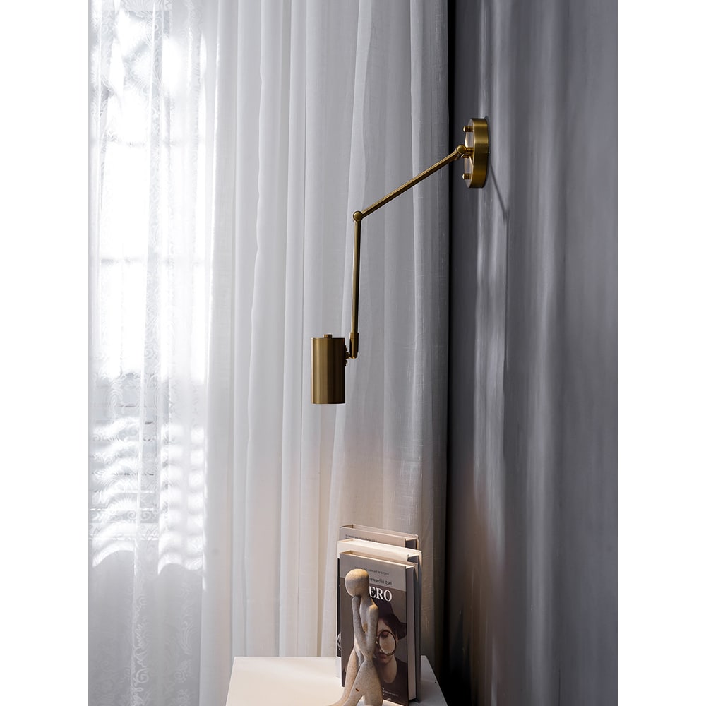 Aplique de pared con brazo oscilante ajustable