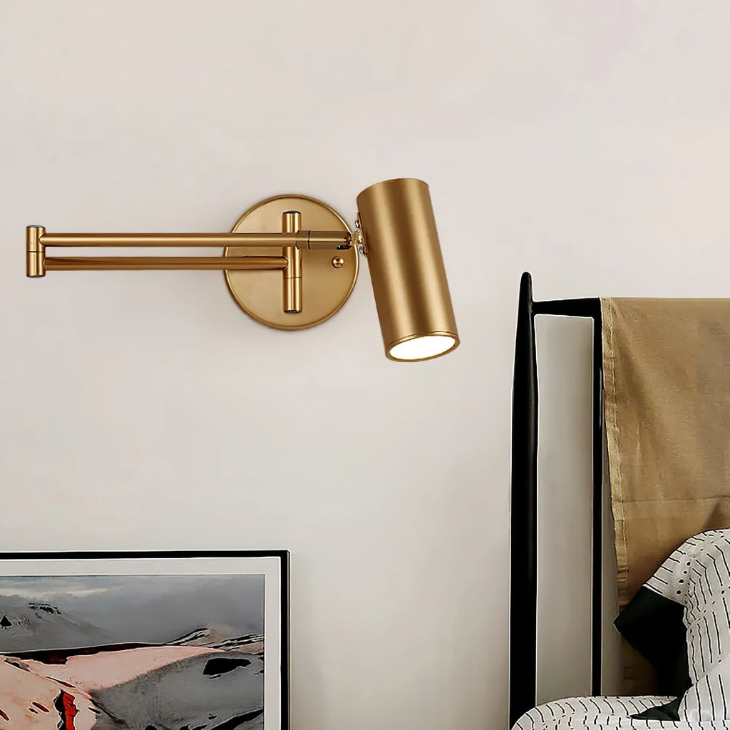 Aplique de pared con brazo oscilante ajustable