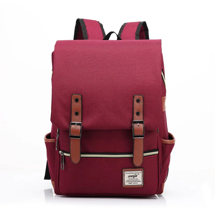 Classic Backpack with Flap and Buckle Details
