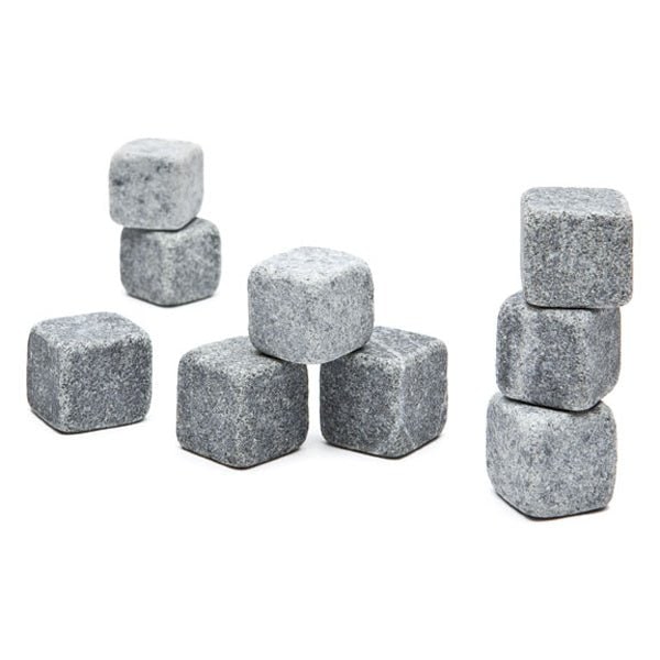 Set aus 9 wiederverwendbaren Kühlwürfeln aus Speckstein für Getränke