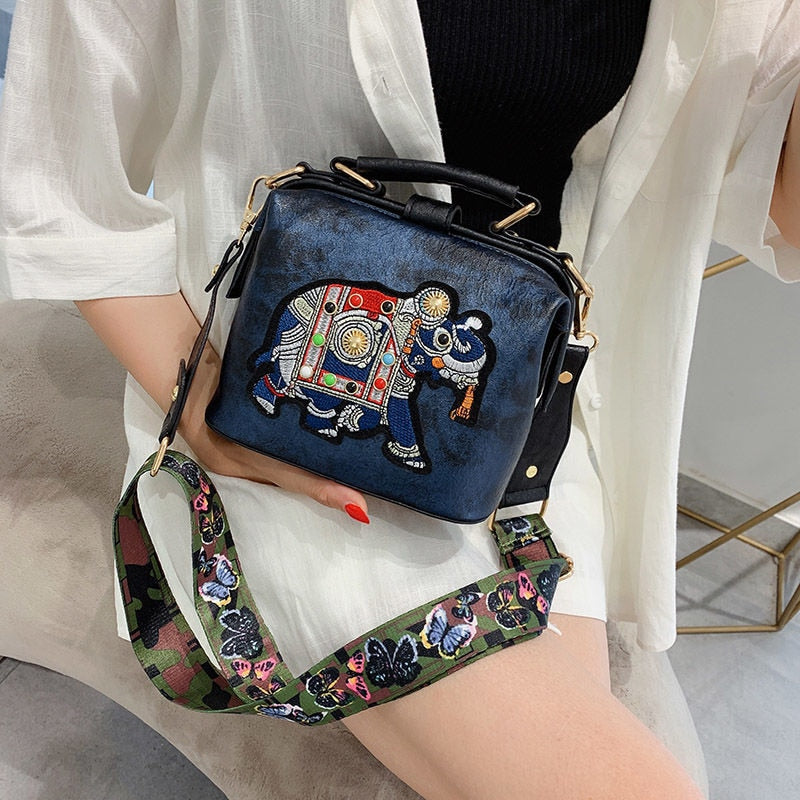 Sac à bandoulière pour femmes avec motif éléphant