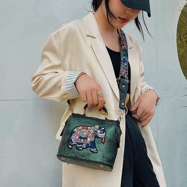 Sac à bandoulière pour femmes avec motif éléphant