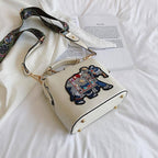 Sac à bandoulière pour femmes avec motif éléphant
