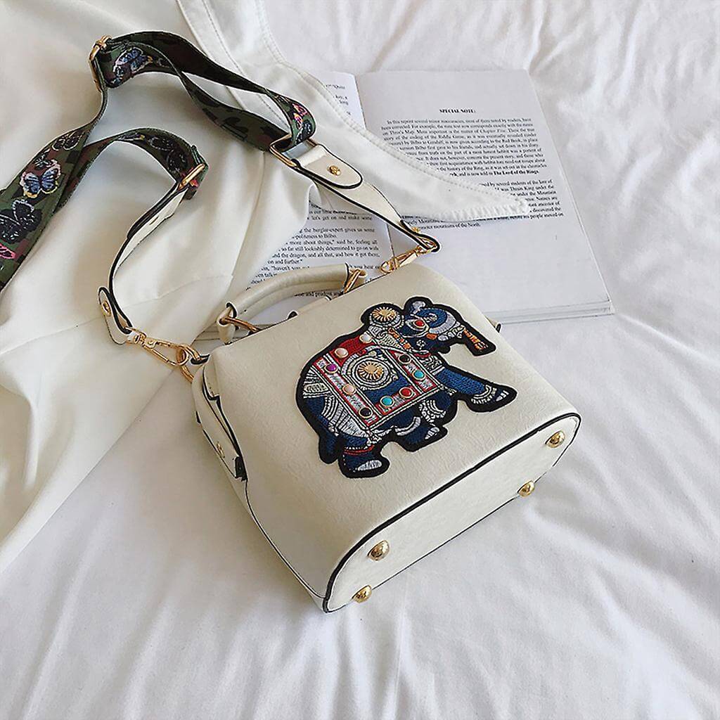 Sac à bandoulière pour femmes avec motif éléphant
