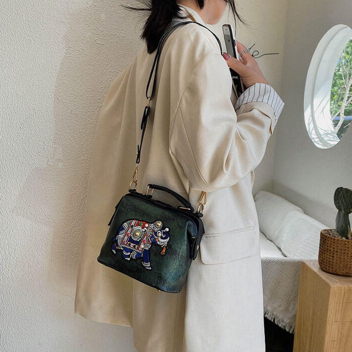 Sac à bandoulière pour femmes avec motif éléphant