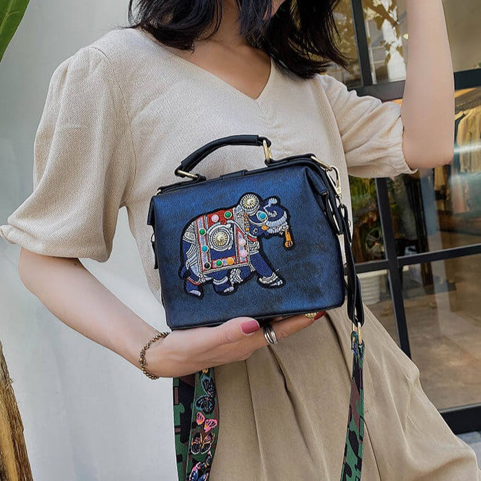 Sac à bandoulière pour femmes avec motif éléphant