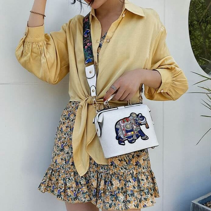 Sac à bandoulière pour femmes avec motif éléphant