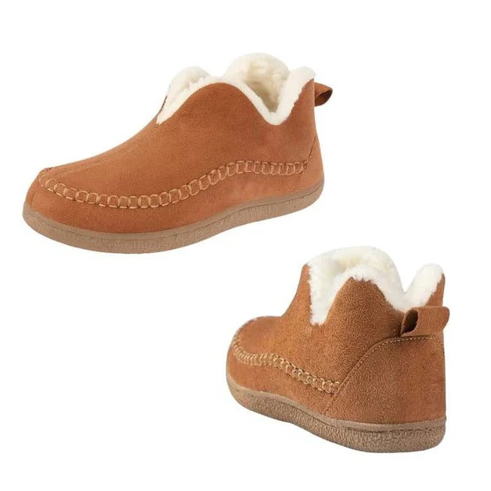 Chaussures d’hiver confortables pour femmes, doublées de fausse fourrure