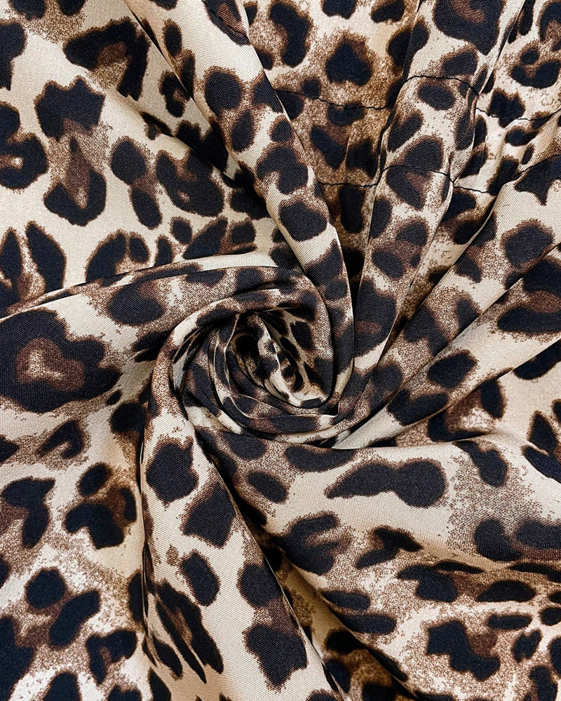 Vändbar huvad kappa med leopardmönster för kvinnor