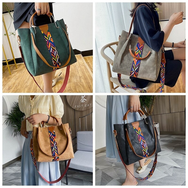 Borsa tote da donna con tracolla geometrica
