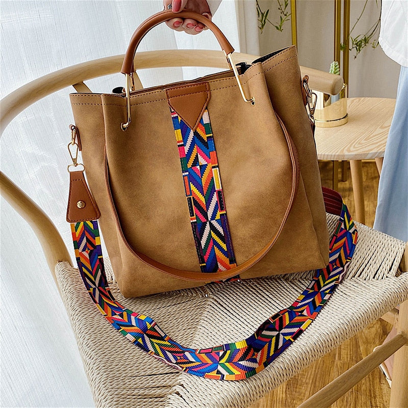 Borsa tote da donna con tracolla geometrica