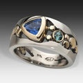 Anillo llamativo con piedra preciosa azul