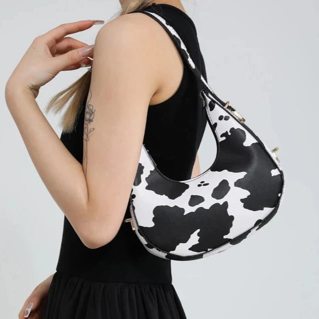 Bolso de hombro Crescent con estampado animal