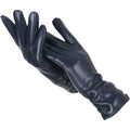 Long Faux Leather Winter Gloves