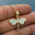 Collier pendentif libellule doré